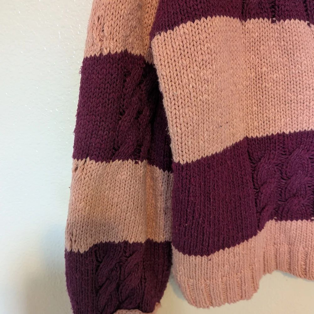 Free People V-Neck Sweater in Purple and Pink - Picture 3 of 6